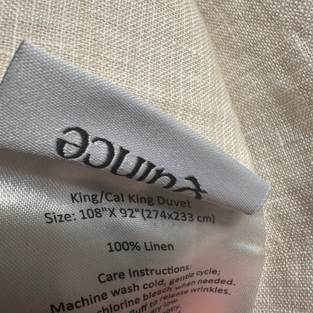 NWOT QUINCE European Duvet Set - Natural/White Mini Pinstripe - King/Cal King - Picture 7 of 8